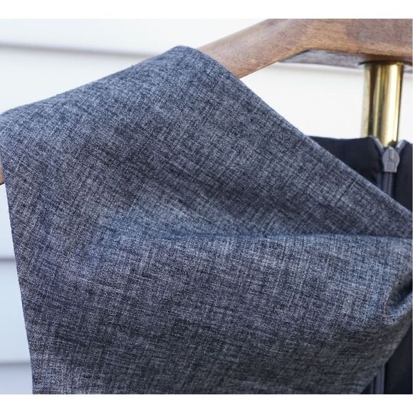 August 1 Eight Chic Grey Linen Blend Belted Dress - Picture 8 of 8